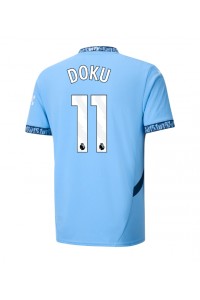 Manchester City Jeremy Doku #11 Fotballdrakt Hjemme Klær 2024-25 Korte ermer